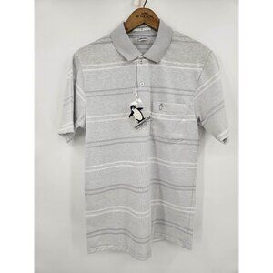 Vtg Deadstock Munsingwear Polo Golf Shirt Mens S Grey Pink Stripe USA New